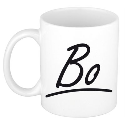 Naam cadeau mok / beker Bo met sierlijke letters 300 ml
