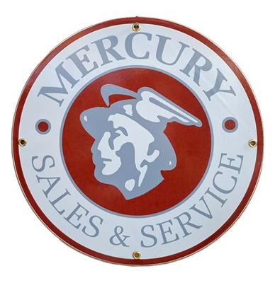 Mercury Sales Service Emaille Bord - Ø30cm