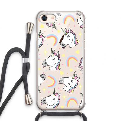 Rainbow Unicorn: iPhone 7 Transparant Hoesje met koord