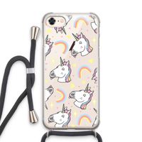 Rainbow Unicorn: iPhone 7 Transparant Hoesje met koord