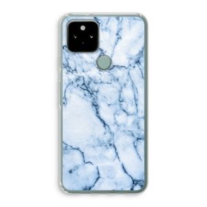 Blauw marmer: Google Pixel 5 Transparant Hoesje