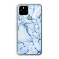 Blauw marmer: Google Pixel 5 Transparant Hoesje