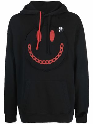 Raf Simons x Smiley hoodie à effet usé - Noir