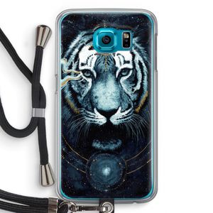 Darkness Tiger: Samsung Galaxy S6 Transparant Hoesje met koord