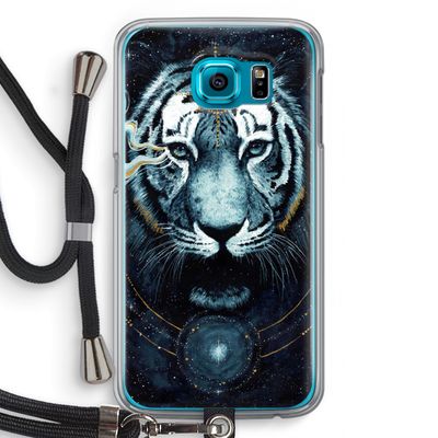 Darkness Tiger: Samsung Galaxy S6 Transparant Hoesje met koord
