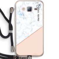 Marmer in stijl: Samsung Galaxy J3 (2016) Transparant Hoesje met koord