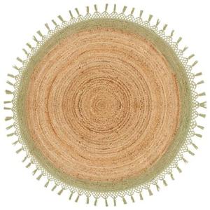 Beliani - MARTS - Vloerkleed - Beige|groen - 140 cm - Jute