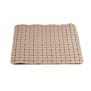 Badmat/douchemat anti-slip mocca bruin vierkant patroon 50 x 50 cm