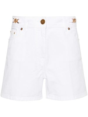 Versace short droit en jean à taille haute - Blanc