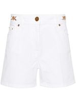 Versace short droit en jean à taille haute - Blanc