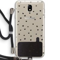 Kleine kattenkopjes: Samsung Galaxy J7 (2017) Transparant Hoesje met koord