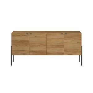 Parisot dressoir Junto - eiken/zwart - 84x184x40 cm - Leen Bakker