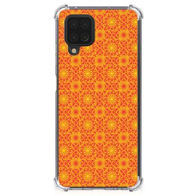 Samsung Galaxy A12 Doorzichtige Silicone Hoesje Batik Oranje Samsung Galaxy A12 Doorzichtige Silicone Hoesje Batik Oranje