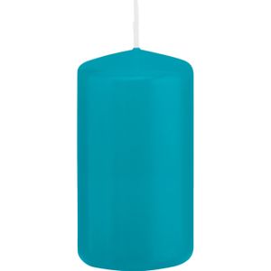 1x Kaarsen turquoise blauw 6 x 12 cm 40 branduren sfeerkaarsen   -