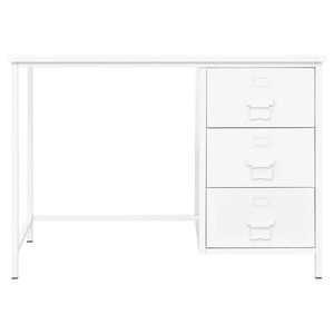 The Living Store Bureau - Industriële Staal - 105 x 52 x 75 cm - Wit