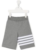 Thom Browne Kids short de sport en jersey à 4 bandes signature - Gris