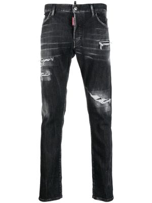 DSQUARED2 jean skinny à effet usé - Noir