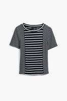 Gestreept T-shirt met korte mouwen - BLACK - M