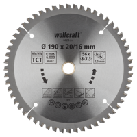 Wolfcraft Handcirkelzaagblad | HM | 56 Zähne | Ø190 x 20/16mm | 1 stuk - 6623000
