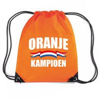 Oranje kampioen nylon supporter rugzakje/sporttas oranje - EK/ WK voetbal / Koningsdag - Gymtasje - zwemtasje - thumbnail