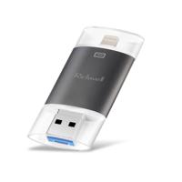 Richwell 3 in 1 32G type-C + 8 pin + USB 3 0 Metal dubbele cover push-pull Flash Disk met OTG functie (zwart)