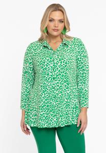 Yoek Blouse A-lijn GREEN LEO | Groen | Maat 46/48