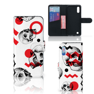 Telefoonhoesje met Naam Samsung Galaxy M10 Skull Red