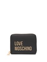 Love Moschino portefeuille en cuir artificiel à plaque logo - Noir - thumbnail