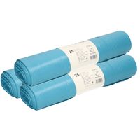 75x stuks afvalzakken/vuilniszakken - 120 liter - blauw - Containerzakken