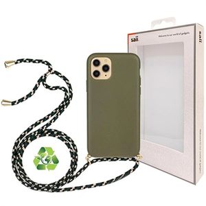 Saii Eco Line iPhone 11 Pro biologisch afbreekbaar hoesje met riem - groen