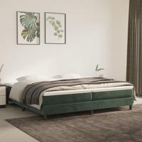 Boxspring met matras fluweel donkergroen 200x200 cm