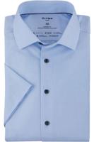 OLYMP Luxor 24/Seven Dynamic Flex Modern Fit Overhemd Korte mouw blauw