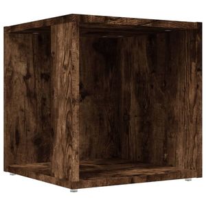 vidaXL Bijzettafel 33x33x34,5 cm bewerkt hout gerookt eikenkleurig