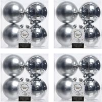 16x Zilveren kerstballen 10 cm kunststof mat/glans