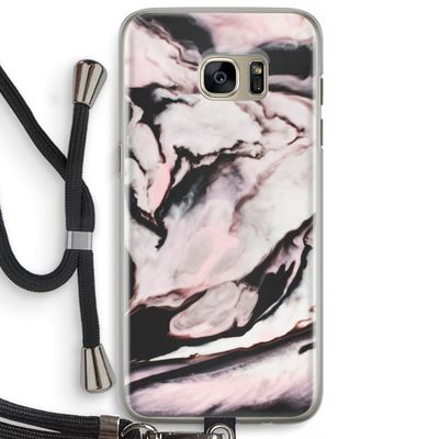 Roze stroom: Samsung Galaxy S7 Edge Transparant Hoesje met koord
