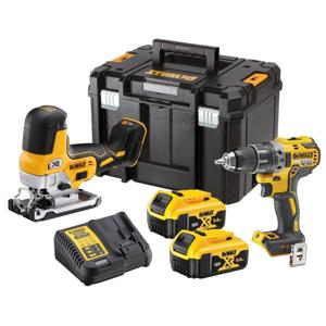 DeWALT DCK298P2T Accu Combiset DCD791 Accuboor + DCS335 Decoupeerzaag 18V 5.0Ah Li-Ion in TSTAK koffer