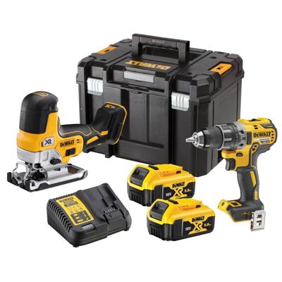 DeWALT DCK298P2T Accu Combiset DCD791 Accuboor + DCS335 Decoupeerzaag 18V 5.0Ah Li-Ion in TSTAK koffer