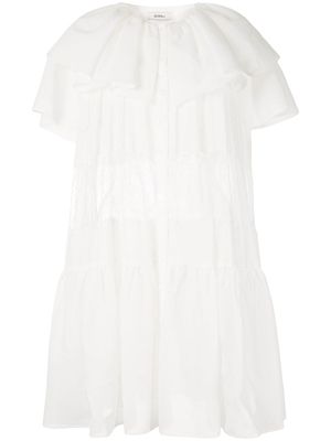 Goen.J robe courte à fronces - Blanc