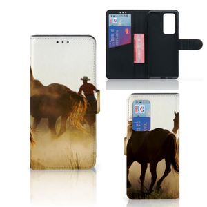 Huawei P40 Pro Telefoonhoesje met Pasjes Design Cowboy