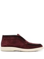 Santoni almond-toe suede loafers - Rouge