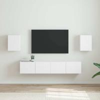 TV Wandkast 2 pcs Wit 30 x 31 x 40 cm Bewerkt hout