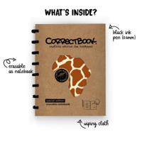 Correctbook Curious Giraffe A5 Blanco - Uitwisbaar / Herschrijfbaar Notitieboek