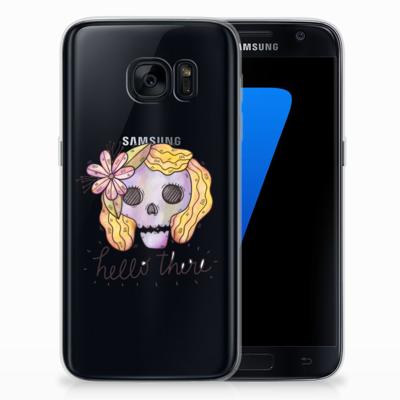 Silicone Back Case Samsung Galaxy S7 Boho Skull