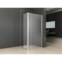 Wiesbaden Comfort Draaibare Zijwand 350x200 cm - NANO Coating - Melkglas/Chroom