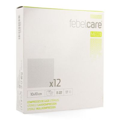 Febelcare Med1 Steriele Gaaskompres 10x10,0cm 12x1