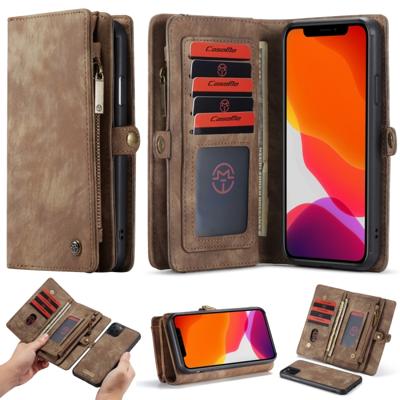 CaseMe-008 afneembare multifunctionele horizontale Flip lederen draagtas met kaartsleuf & houder & rits portemonnee & fotolijstjes voor iPhone XI Max
