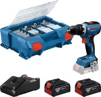 Bosch Blauw GSR 18V-65 Accu schroefboormachine | Inclusief 2x GBA 18V 4,0 Ah & GAL 18V-40 Lader | 82 Accessoires - 06019N3207