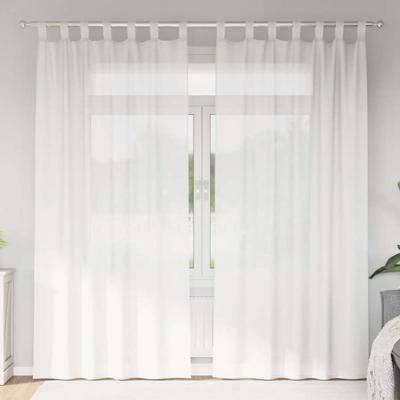 Gordijnen voile met roedezakken 2 st wit