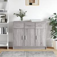 Dressoir 91x28x75 cm bewerkt hout grijs sonoma eikenkleurig - thumbnail