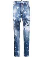 DSQUARED2 jean droit à effet taches de peinture - Bleu